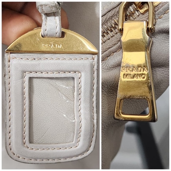 Authentic Prada Vitello Daino Leather Hobo Bag Off-White - Picture 12 of 14